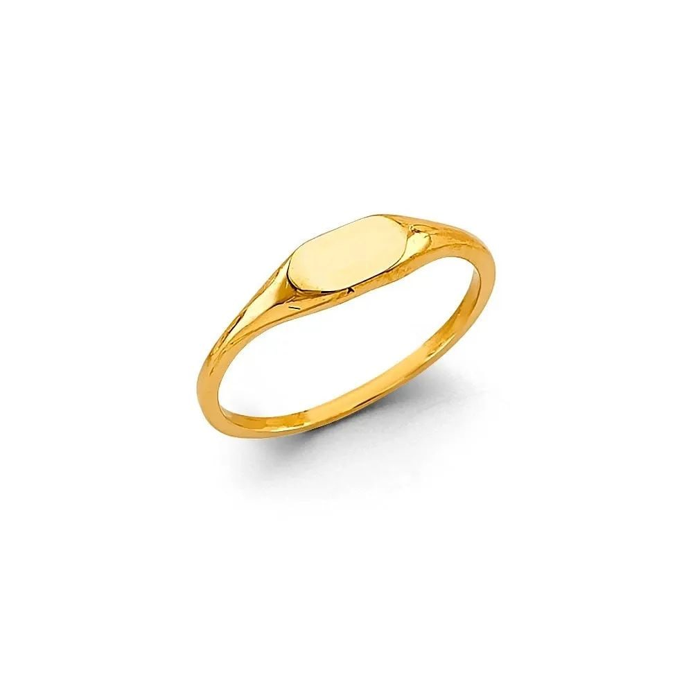 NEW 14K YELLOW GOLD SIGNET RING - SIZE 7 (1 of 2)
