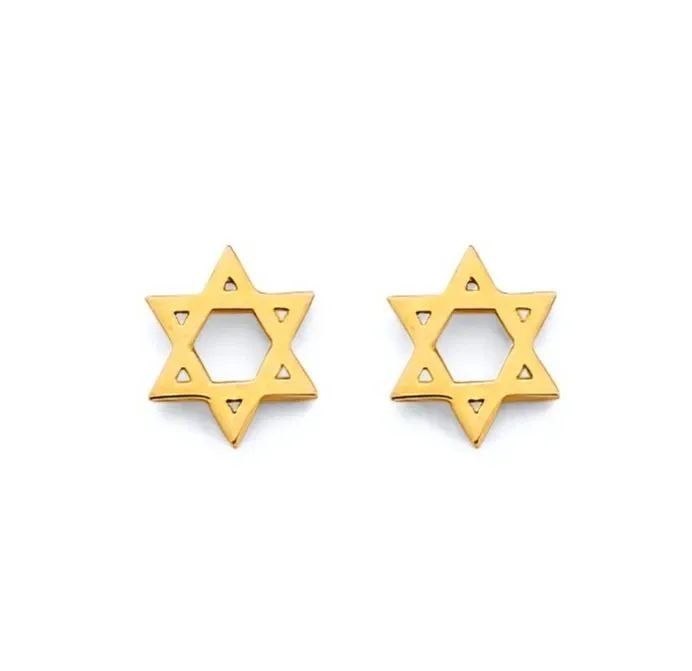NEW 14K YELLOW GOLD STAR OF DAVID PUSH BACK EARRINGS: NEW 14K YELLOW GOLD STAR OF DAVID PUSH BACK EARRINGS STAR OF DAVID PUSH BACK EARRINGS NEW 14K YELLOW GOLD HEIGHT - 8 mm WIDTH - 8 mm Apx WEIGHT - 1 g