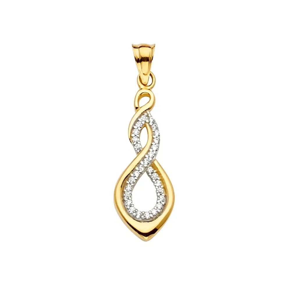 NEW 14K YELLOW GOLD INFINITY PENDANT (1 of 2)