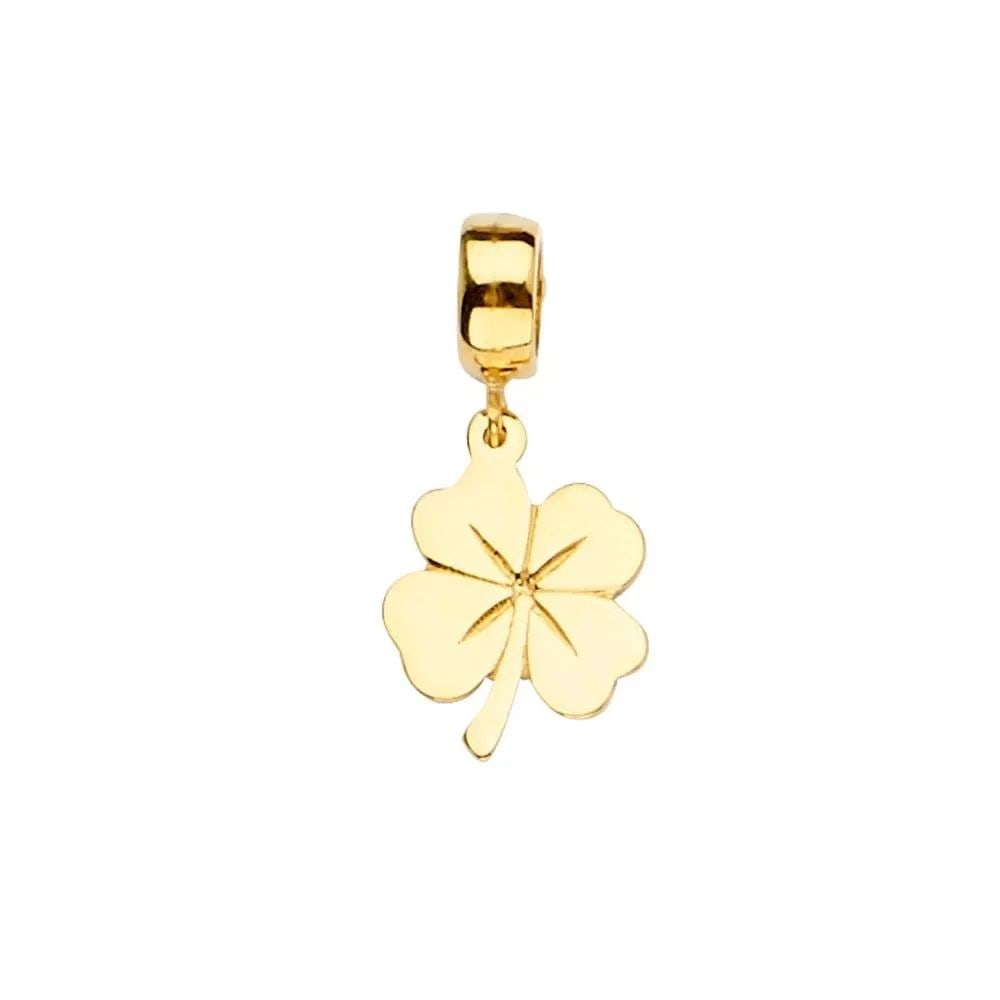 NEW 14K YELLOW GOLD CLOVER CHARM FOR MIX&MATCH BRACELET: NEW 14K YELLOW GOLD CLOVER CHARM FOR MIX&MATCH BRACELET CLOVER CHARM FOR MIX&MATCH BRACELET NEW 14K YELLOW GOLD Height : 21 mm Width : 10 mm Apx. WEIGHT : 1.1g