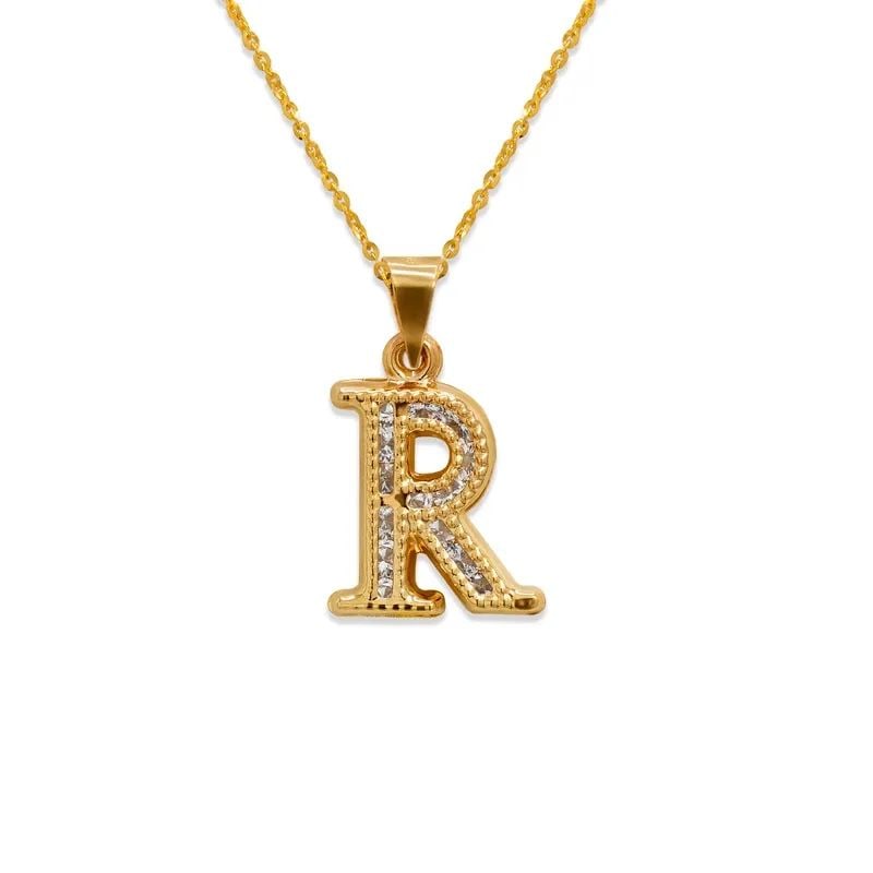 NEW 14K YELLOW GOLD INITIAL "R" PENDANT (1 of 2)