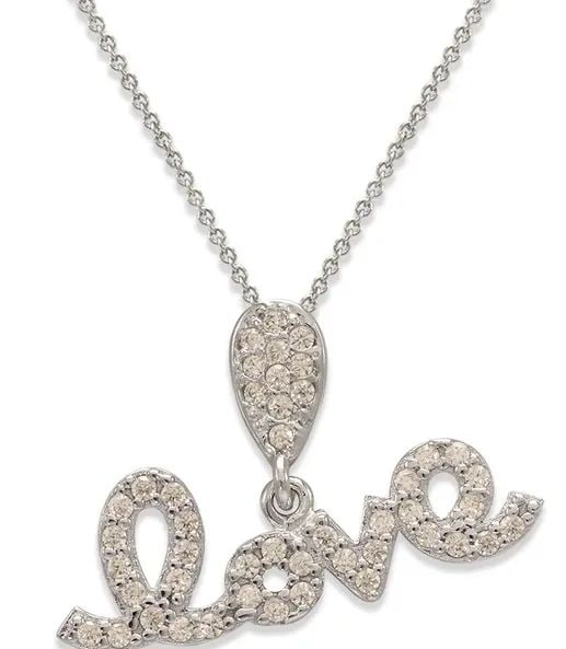 NEW 14K WHITE GOLD FANCY LOVE PENDANT: NEW 14K WHITE GOLD FANCY LOVE PENDANT FANCY LOVE PENDANT NEW 14K WHITE GOLD Apx. WIDTH: 22x6mm Apx WEIGHT: 1.1g