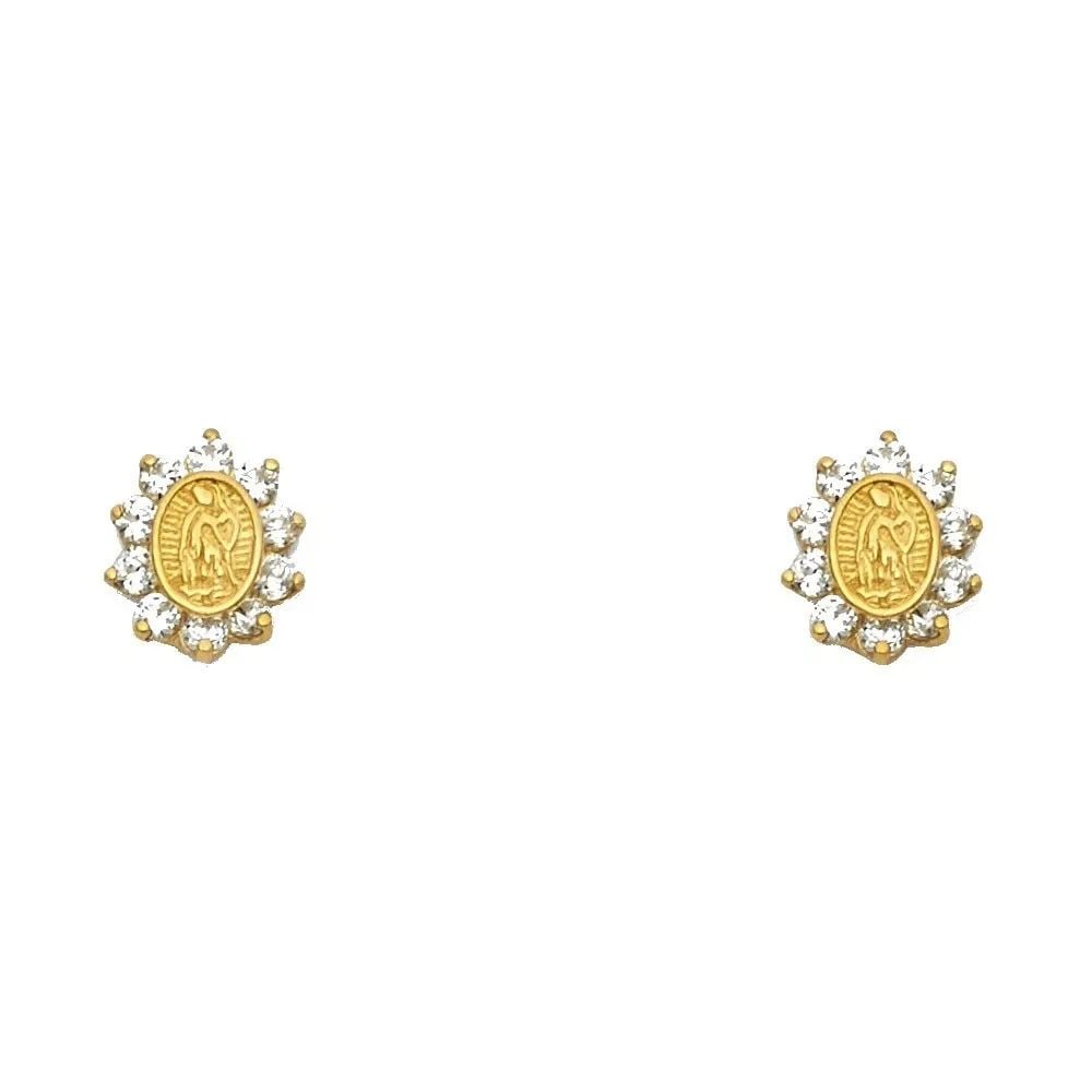 NEW 14K YELLOW GOLD GUADLUPE STUD EARRINGS (1 of 2)