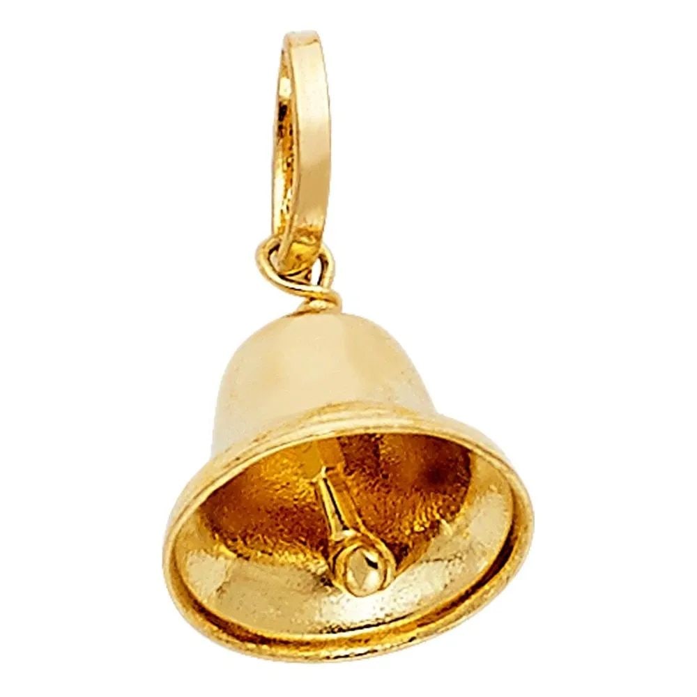 NEW 14K YELLOW GOLD BELL PENDANT (1 of 2)