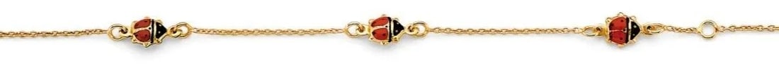 NEW 14K YELLOW GOLD LADYBUG BABY BRACELET (1 of 2)