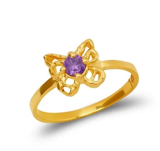 NEW 14K YELLOW GOLD KIDS BUTTERFLY RING (1 of 2)