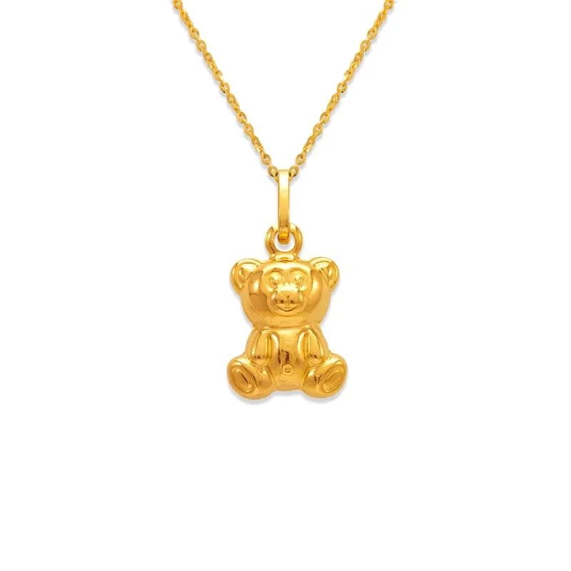 NEW 14K YELLOW GOLD TEDDY BEAR CHARM PENDANT (1 of 2)