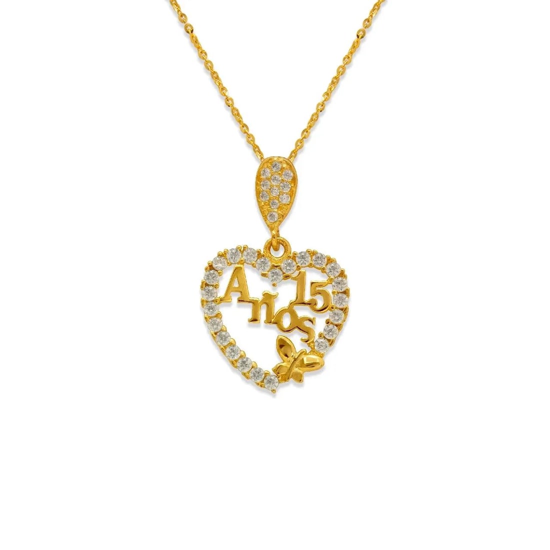 NEW 14K YELLOW GOLD FANCY 15 ANOS HEART PENDANT: NEW 14K YELLOW GOLD FANCY 15 ANOS HEART PENDANT FANCY 15 ANOS HEART PENDANT NEW 14K YELLOW GOLD Apx. WIDTH: 15x16mm Apx WEIGHT: 1.3g