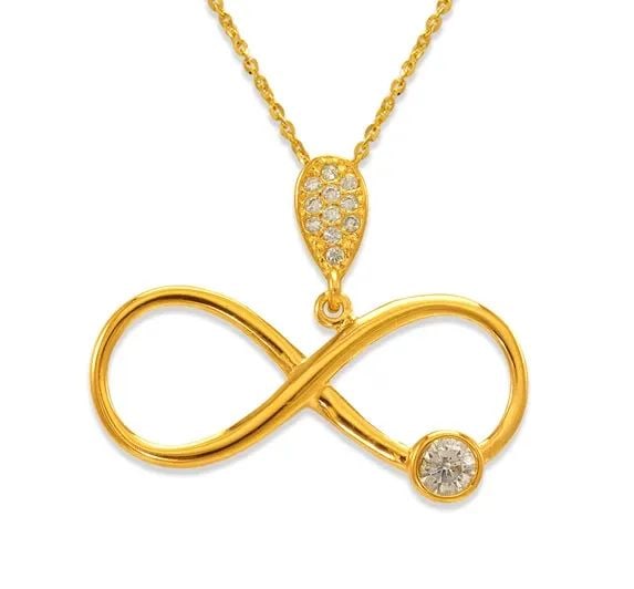 NEW 14K YELLOW GOLD FANCY INFINITY PENDANT (1 of 2)