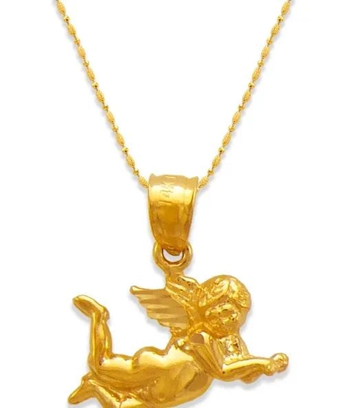 NEW 14K YELLOW GOLD ANGEL PENDANT (1 of 2)