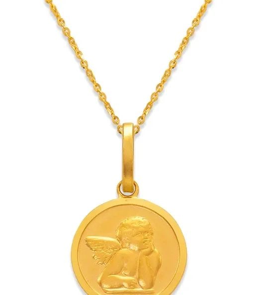 NEW 14K YELLOW GOLD ANGEL CHARM PENDANT (1 of 2)