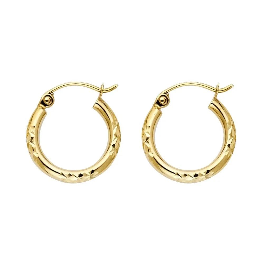 NEW 14K YELLOW GOLD DC HOOP EARRINGS (1 of 2)