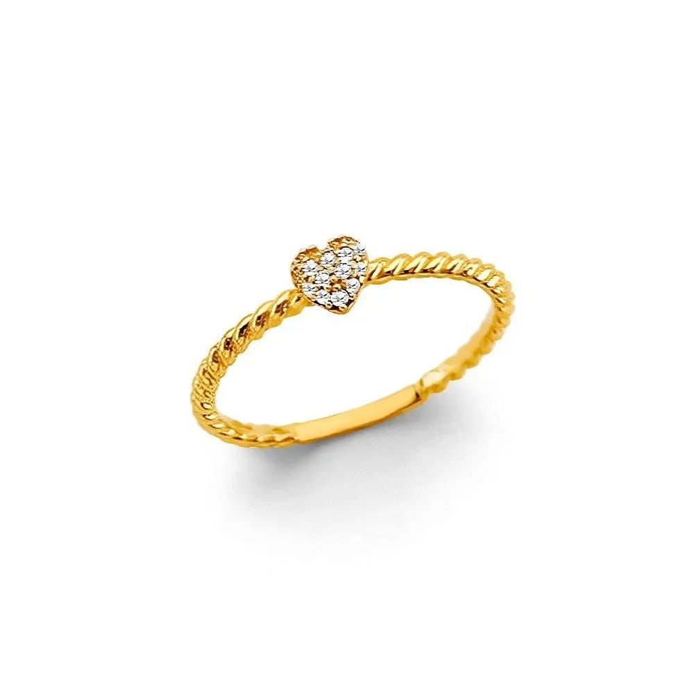 NEW 14K YELLOW GOLD HEART RING (1 of 2)