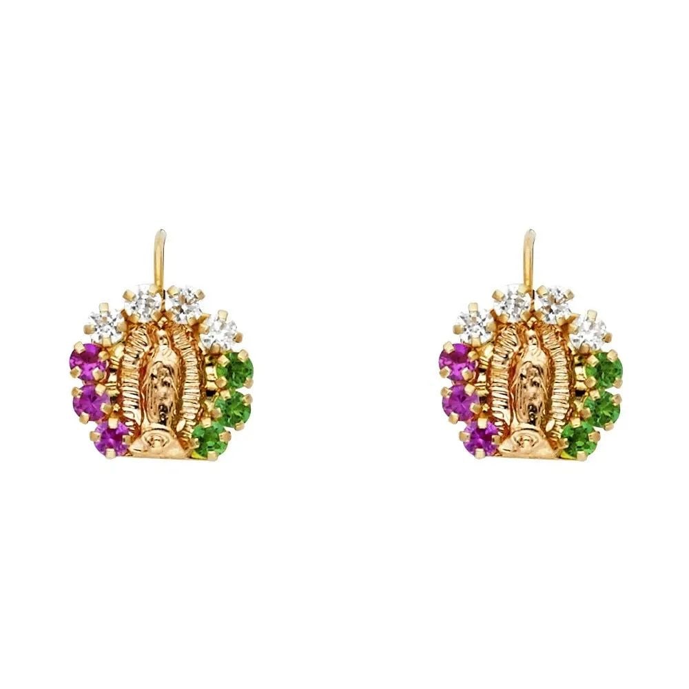NEW 14K TWO TONE GOLD STUD EARRINGS (1 of 2)