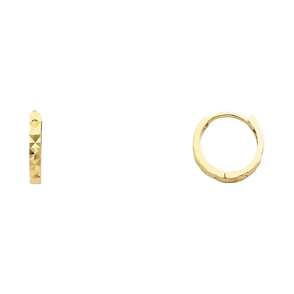 NEW 14K YELLOW GOLD DC SMALL HUGGIES EARRINGS (1 of 2)