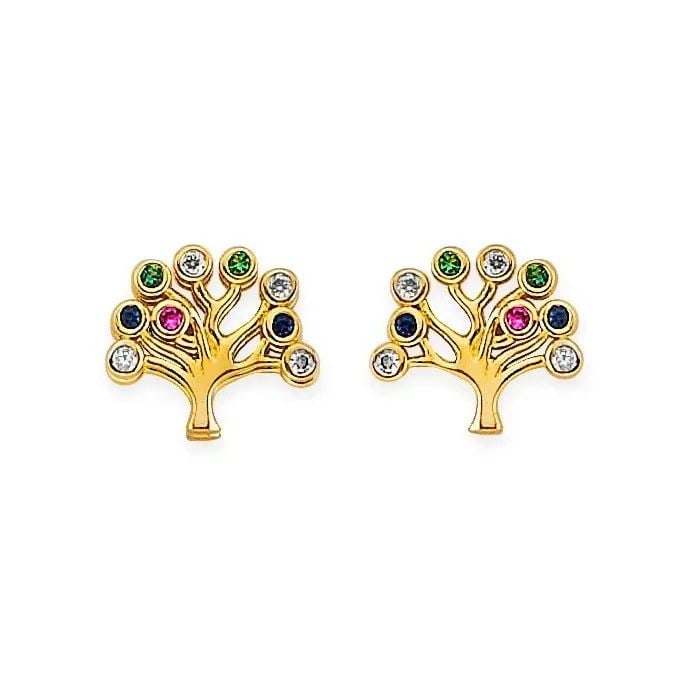 NEW 14K YELLOW GOLD TREE OF LIFE STUD EARRINGS WITH SCREW BACK: NEW 14K YELLOW GOLD TREE OF LIFE STUD EARRINGS WITH SCREW BACK TREE OF LIFE STUD EARRINGS WITH SCREW BACK NEW 14K YELLOW GOLD