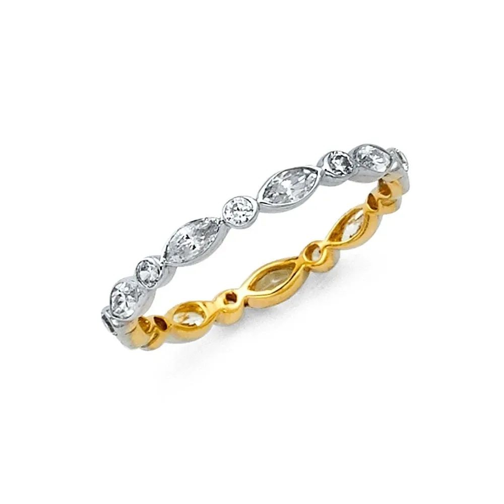 NEW 14K TWO TONE GOLD ETERNITY BAND (1 of 2)