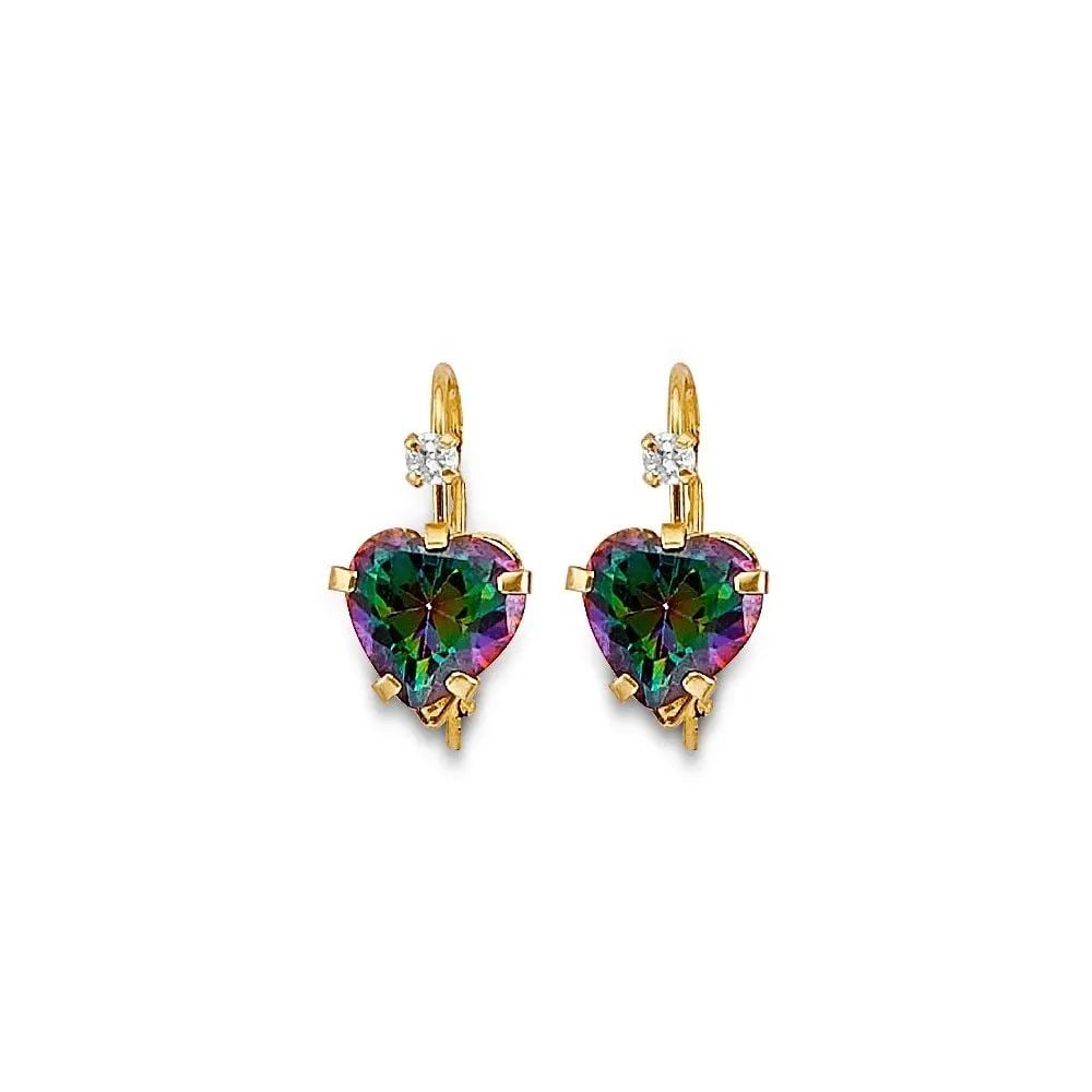 NEW 14K YELLOW GOLD WIRE HOOK STUD EARRING (1 of 2)