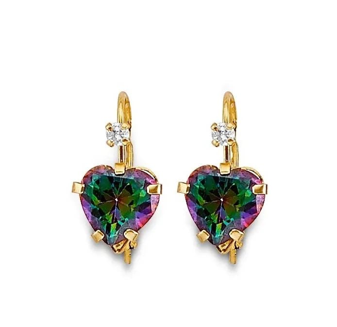 NEW 14K YELLOW GOLD WIRE HOOK STUD EARRING (1 of 2)