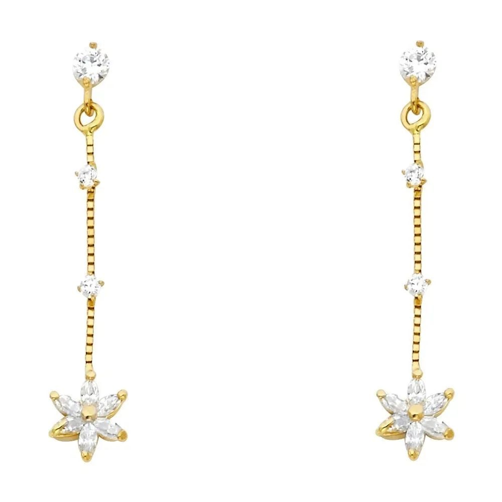 NEW 14K YELLOW GOLD DANGLE STUD EARRINGS WITH SCREW BACK: NEW 14K YELLOW GOLD DANGLE STUD EARRINGS WITH SCREW BACK DANGLE STUD EARRINGS WITH SCREW BACK NEW 14K YELLOW GOLD