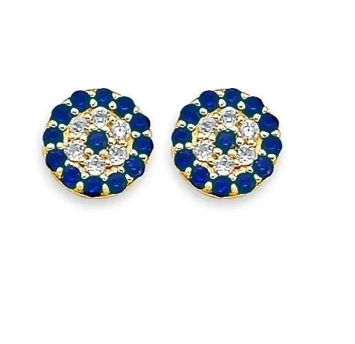 NEW 14K YELLOW GOLD EVIL EYE STUD EARRINGS WITH SCREW BACK: NEW 14K YELLOW GOLD EVIL EYE STUD EARRINGS WITH SCREW BACK EVIL EYE STUD EARRINGS WITH SCREW BACK NEW 14K YELLOW GOLD