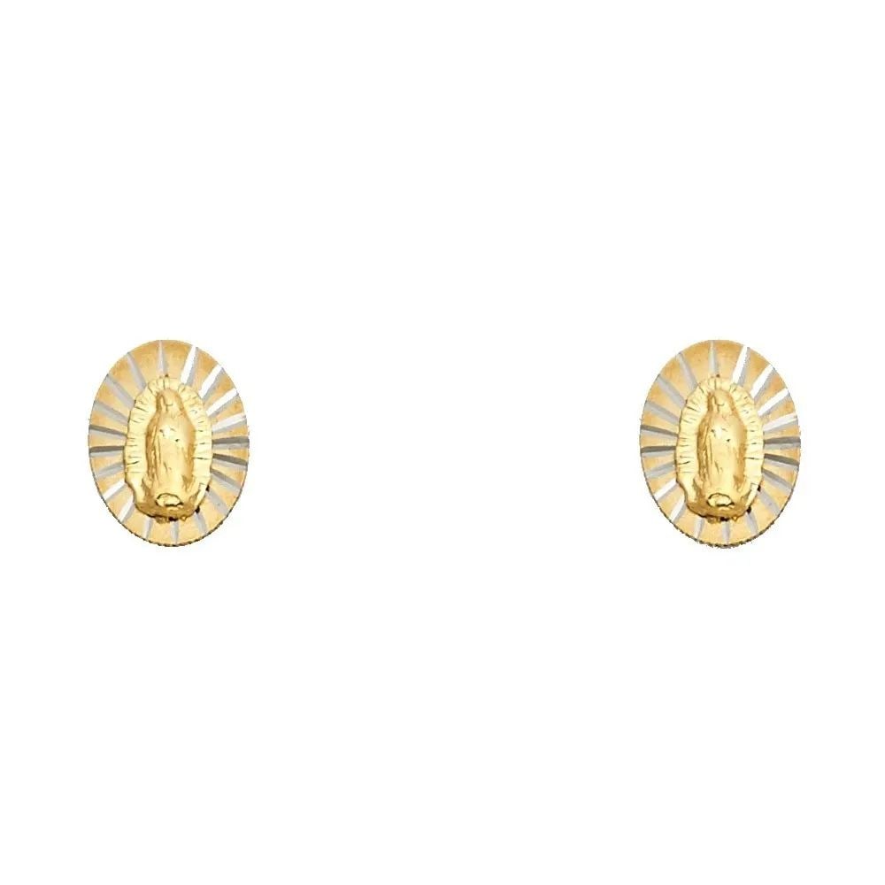 NEW 14K YELLOW GOLD OVAL GUADLUPE SCREW BACK STUD EARRINGS: NEW 14K YELLOW GOLD OVAL GUADLUPE SCREW BACK STUD EARRINGS OVAL GUADLUPE SCREW BACK STUD EARRINGS NEW 14K YELLOW GOLD