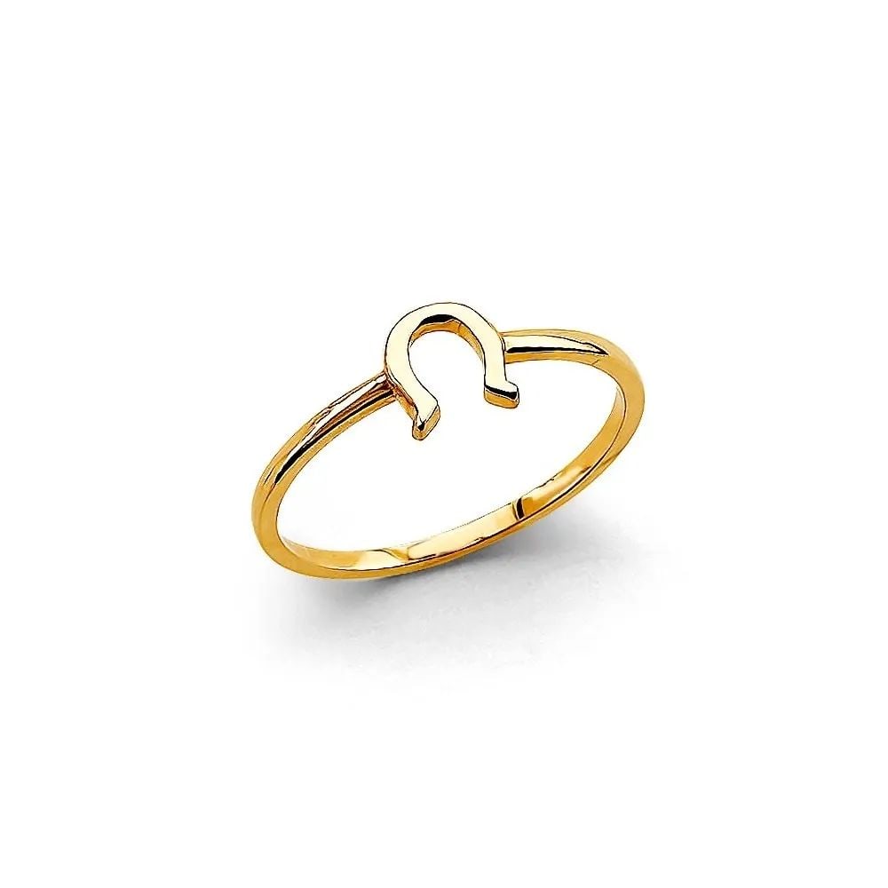 NEW 14K YELLOW GOLD HORSE SHOE RING - SIZE 7: NEW 14K YELLOW GOLD HORSE SHOE RING HORSE SHOE RING NEW 14K YELLOW GOLD WIDTH : WEIGHT : 1g