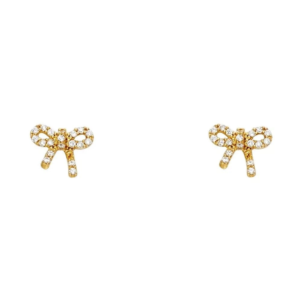 NEW 14K YELLOW GOLD RIBBON STUD EARRINGS WITH SCREW BACK: NEW 14K YELLOW GOLD RIBBON STUD EARRINGS WITH SCREW BACK RIBBON STUD EARRINGS WITH SCREW BACK NEW 14K YELLOW GOLD