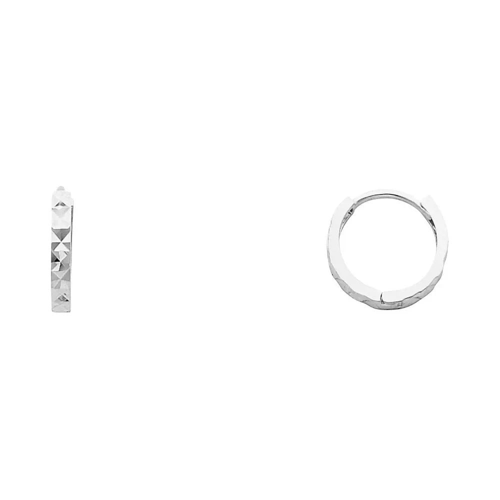 NEW 14K WHITE GOLD DC SMALL HUGGIES EARRINGS (1 of 2)