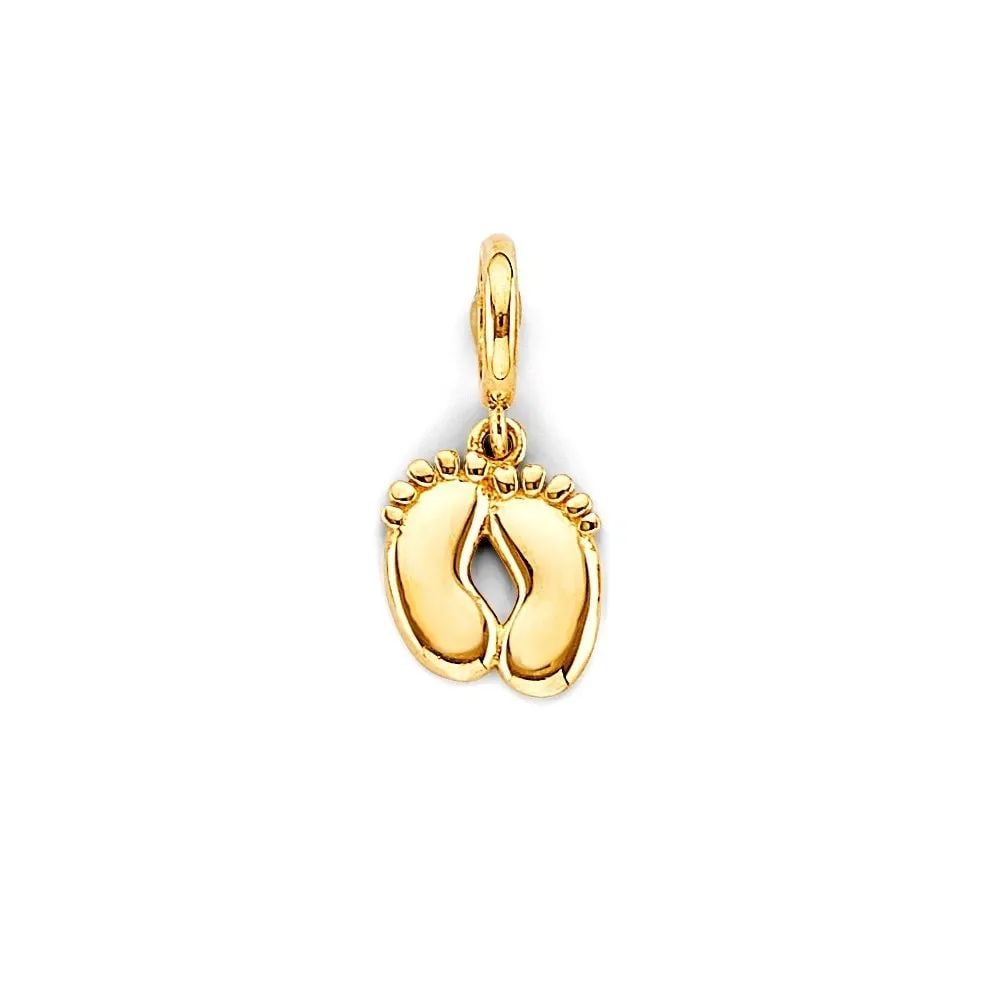 NEW 14K YELLOW GOLD FOOTPRINTS CHARM FOR MIX&MATCH BRACELET (1 of 2)