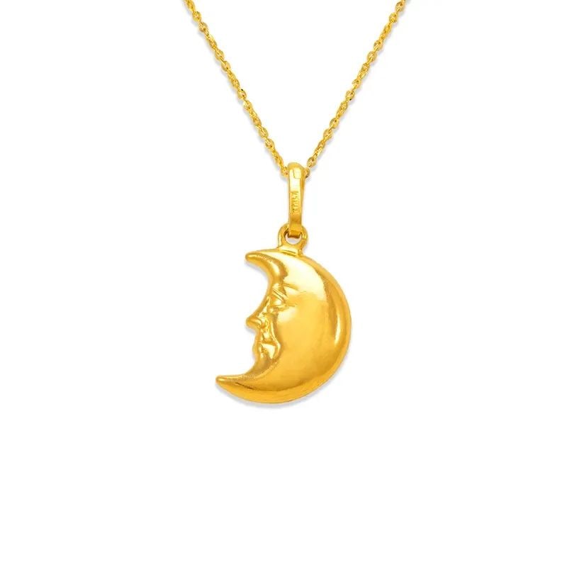 NEW 14K YELLOW GOLD HALF MOON CHARM PENDANT (1 of 2)