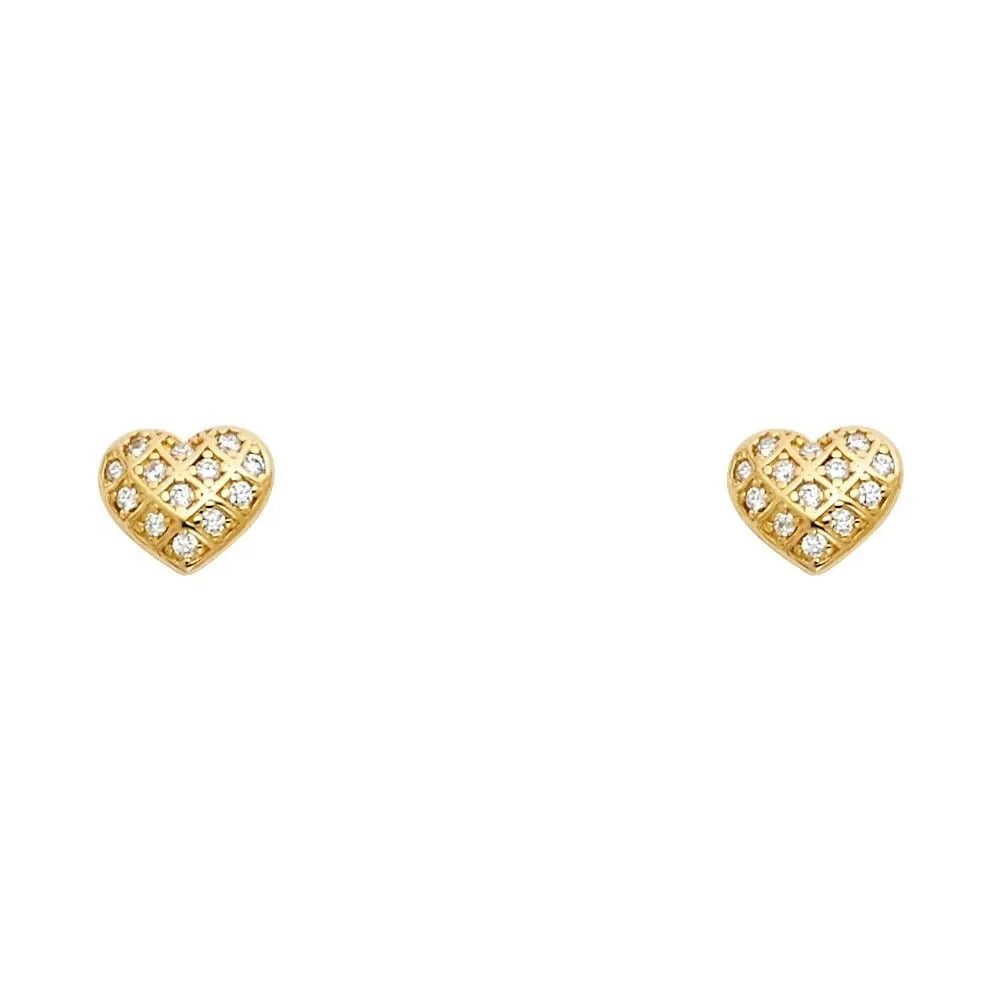 NEW 14K YELLOW GOLD HEART STUD EARRINGS WITH SCREW BACK: NEW 14K YELLOW GOLD HEART STUD EARRINGS WITH SCREW BACK HEART STUD EARRINGS WITH SCREW BACK NEW 14K YELLOW GOLD
