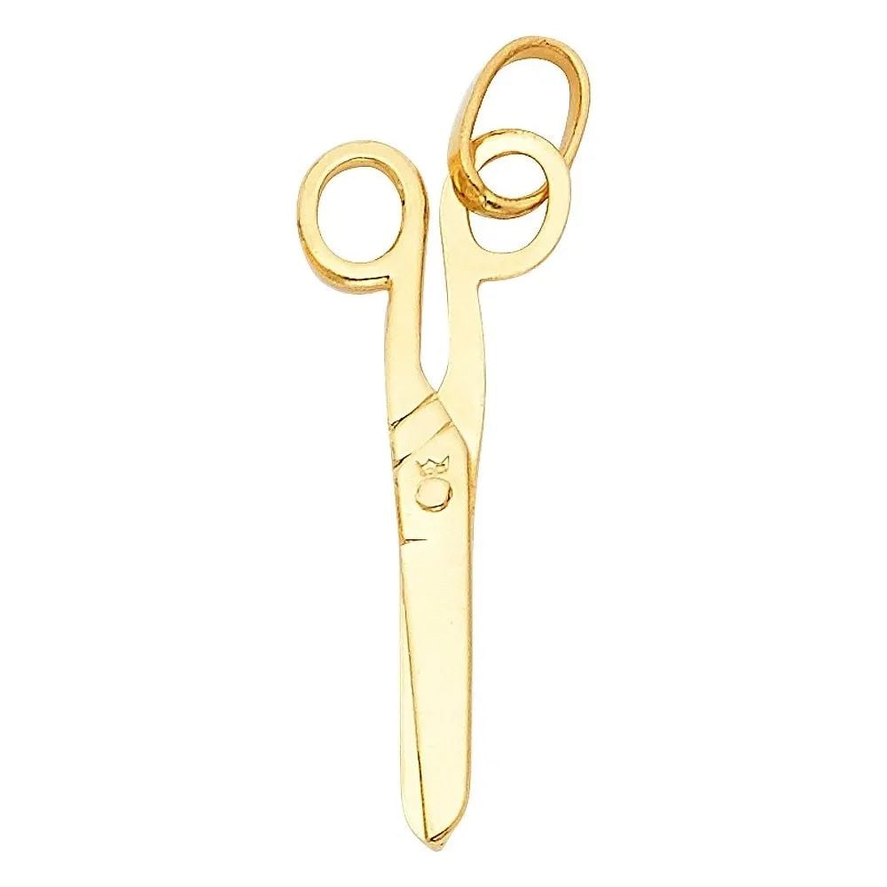 NEW 14K YELLOW GOLD SCISSORS PENDANT (1 of 2)