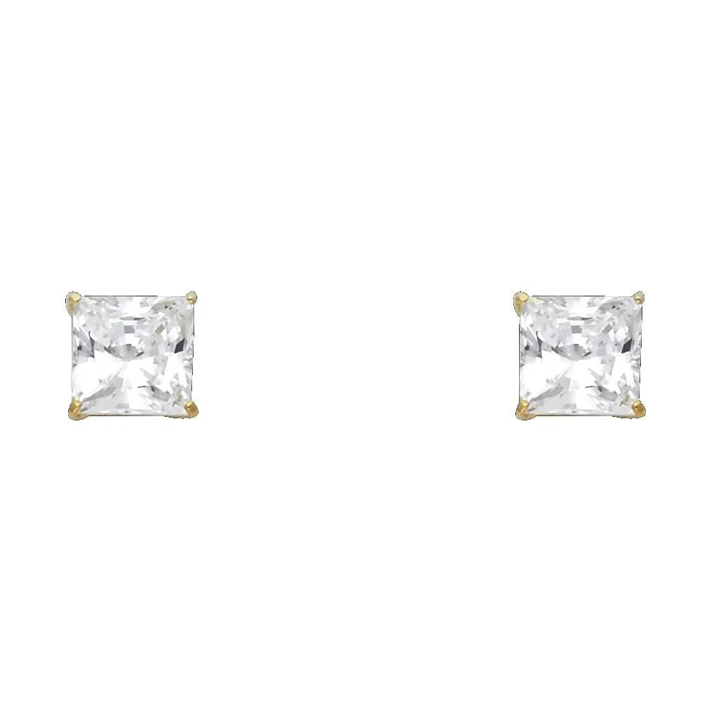 NEW 14K YELLOW GOLD 7MM SQUARE BASKET STUD EARRINGS WITH SCREW BACK: NEW 14K YELLOW GOLD 7MM SQUARE BASKET STUD EARRINGS WITH SCREW BACK 7MM SQUARE BASKET STUD EARRINGS WITH SCREW BACK NEW 14K YELLOW GOLD