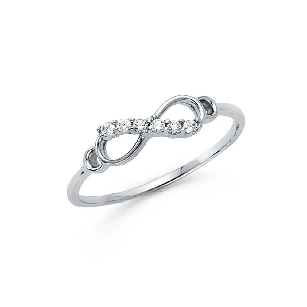 NEW 14K WHITE GOLD INFINITY RING - SIZE 7 (1 of 2)