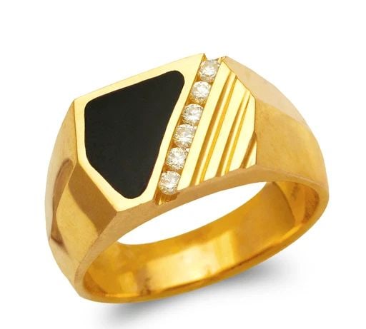 NEW 14K YELLOW GOLD MEN'S FULL CUT ONYX RING (1 of 2)