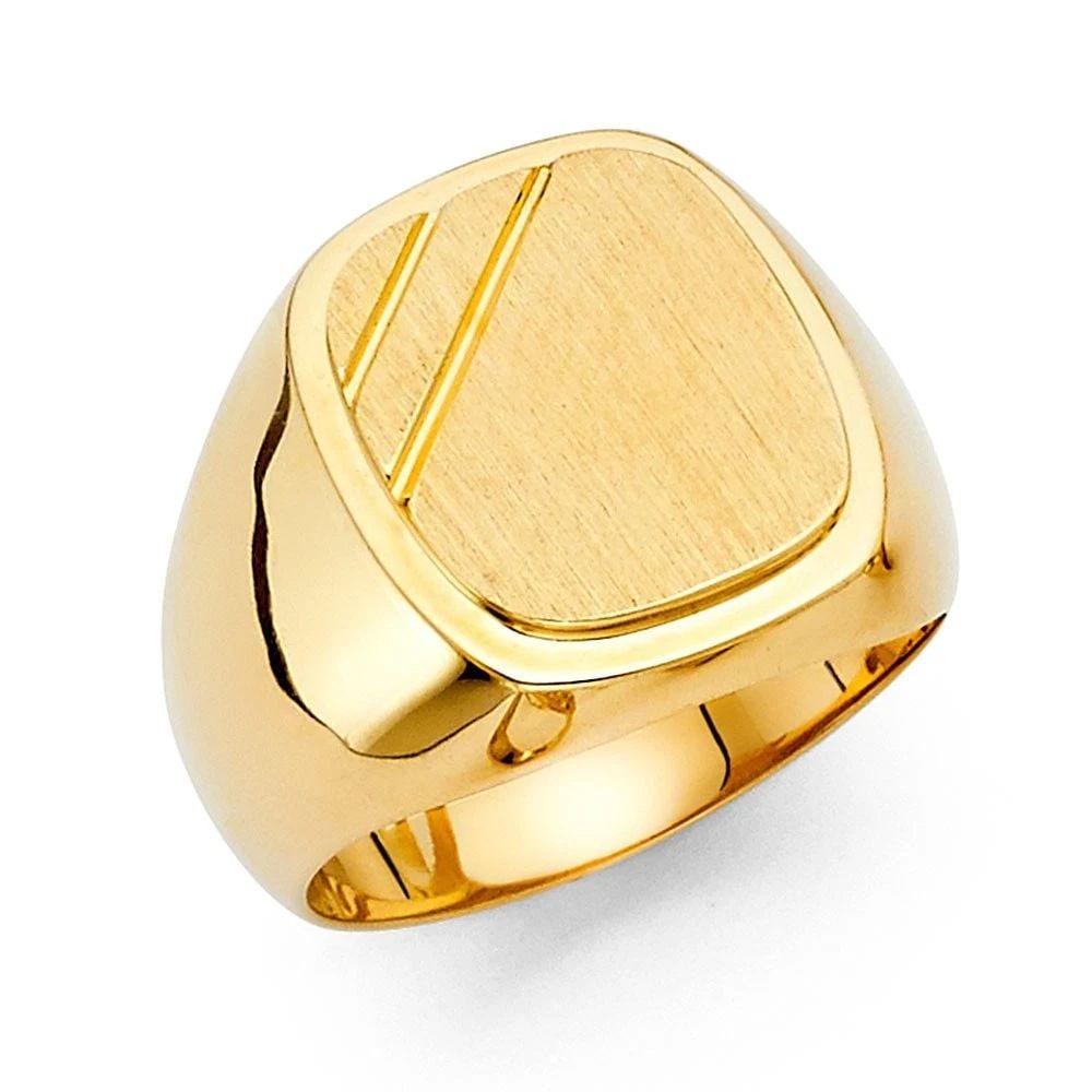 NEW 14K YELLOW GOLD MEN'S SIGNET RING - SIZE 10 (1 of 2)