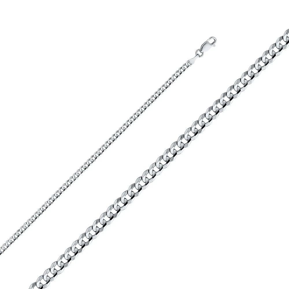 NEW 14K WHITE GOLD CUBAN 080 CONCAVE CHAIN (1 of 2)