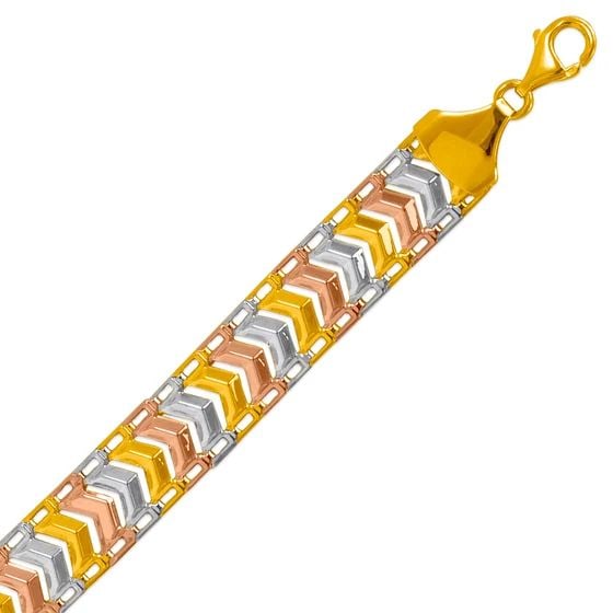NEW 14K TRICOLOR GOLD GYPSY BRACELET (1 of 2)