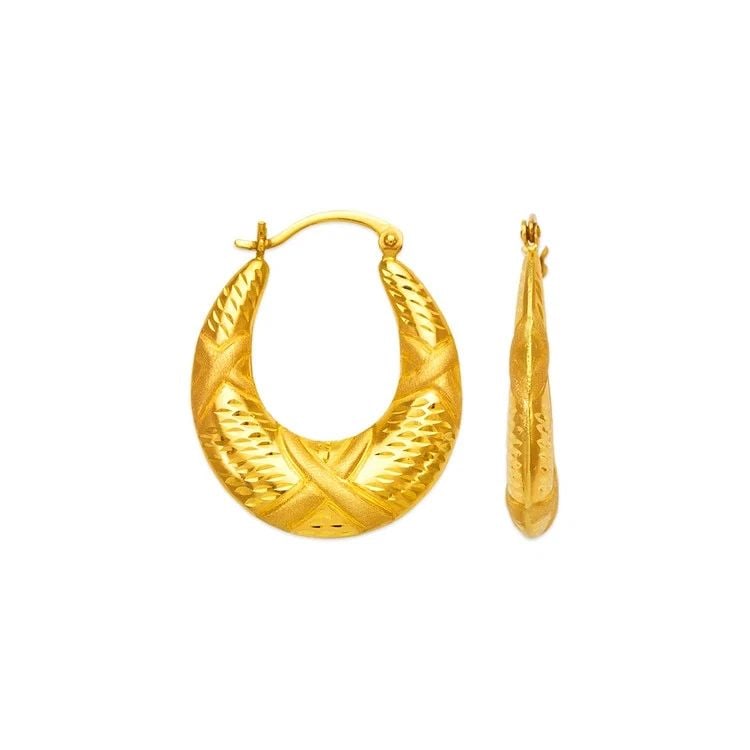 NEW 14K YELLOW GOLD HOLLOW SHRIMP HOOP EARRINGS: NEW 14K YELLOW GOLD HOLLOW SHRIMP HOOP EARRINGS HOLLOW SHRIMP HOOP EARRINGS NEW 14K YELLOW GOLD Width: Approx. 24mm Apx WEIGHT: 2.4g