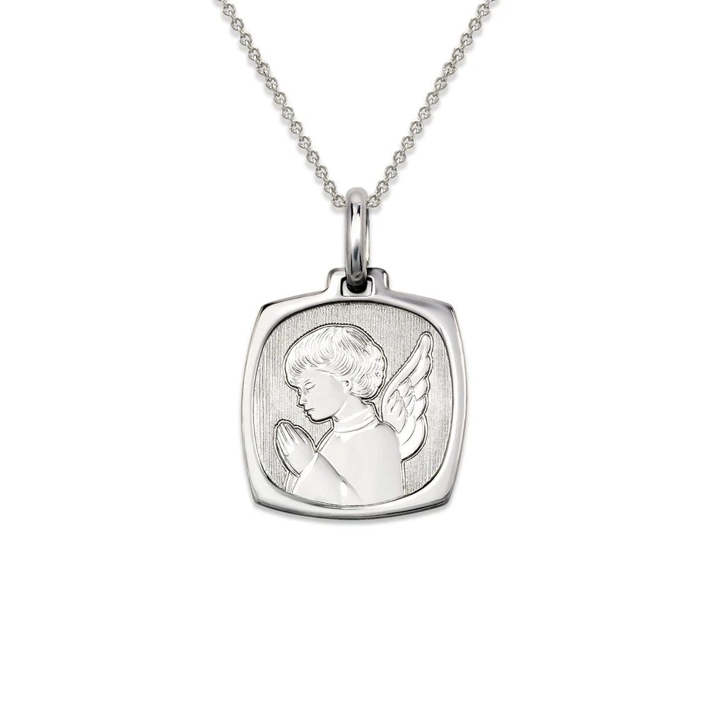NEW 14K WHITE GOLD PRAYING ANGEL PENDANT (1 of 2)