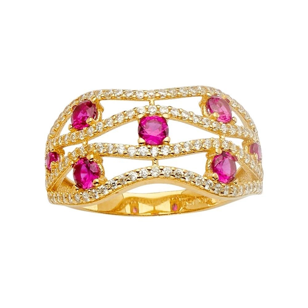 NEW 14K YELLOW GOLD MULTI LINE MP RING (1 of 2)
