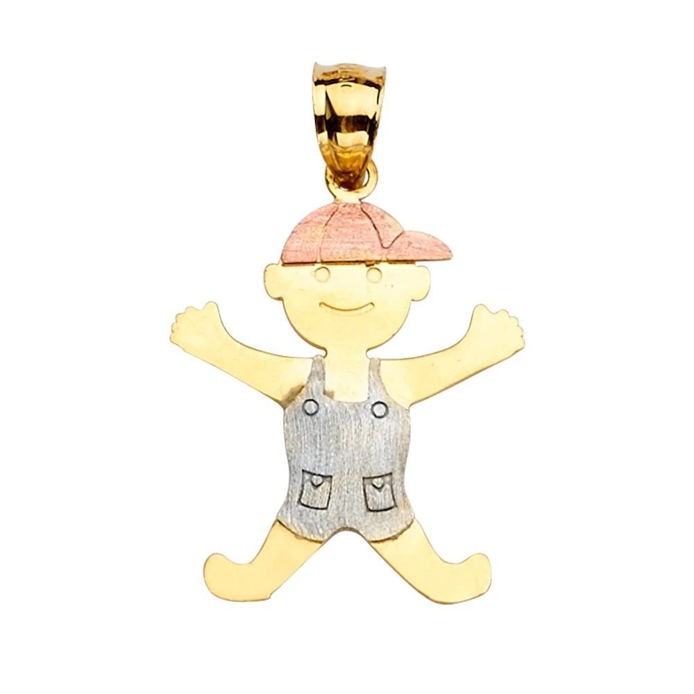 NEW 14K TRI COLOR GOLD BOY PENDANT: NEW 14K TRI COLOR GOLD BOY PENDANT BOY PENDANT NEW 14K TRI COLOR GOLD Height : 35 mm Width : 21 mm Apx. WEIGHT : 2.2g