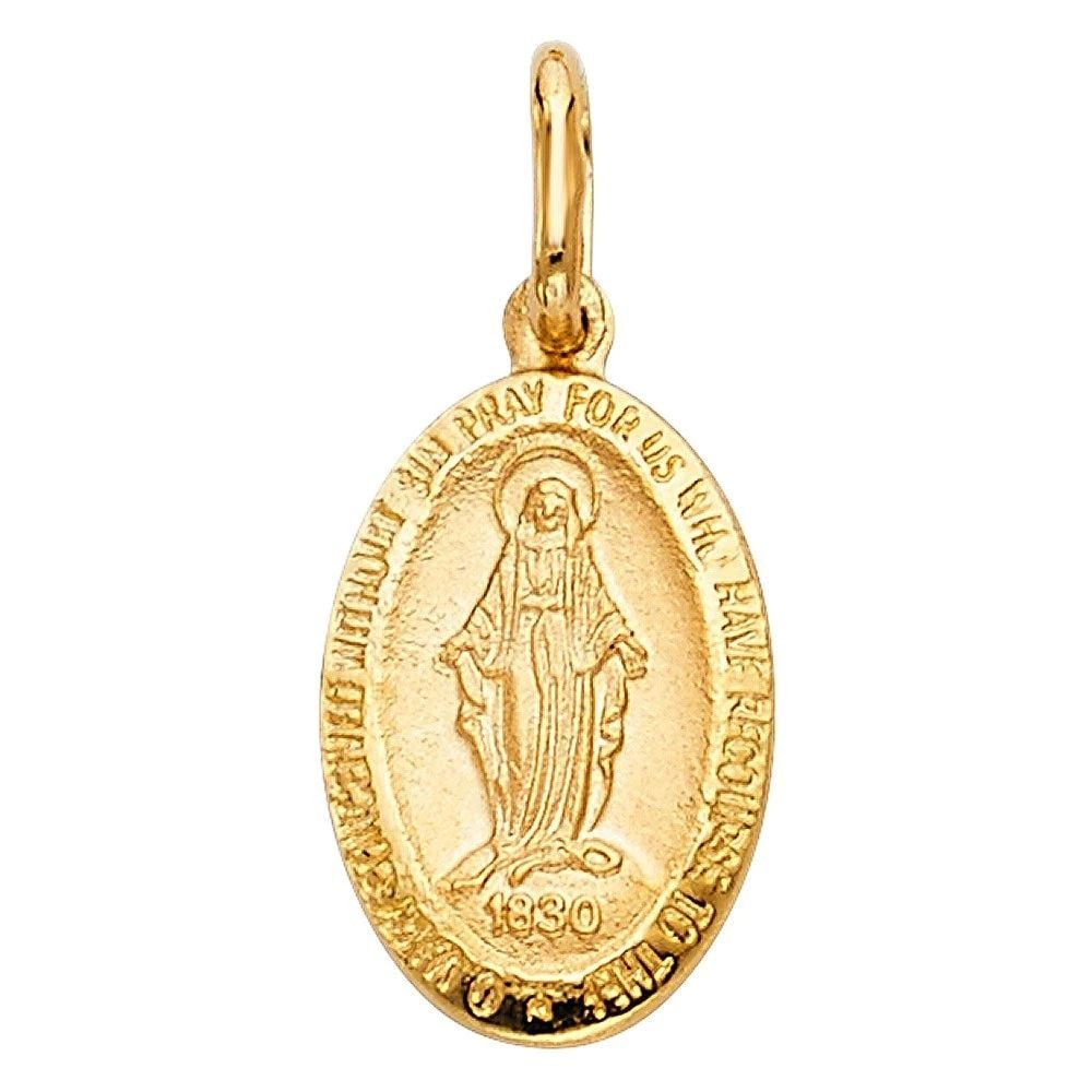 NEW 14K YELLOW GOLD MARACULOUS MEDAL (25MM TALL) (1 of 2)