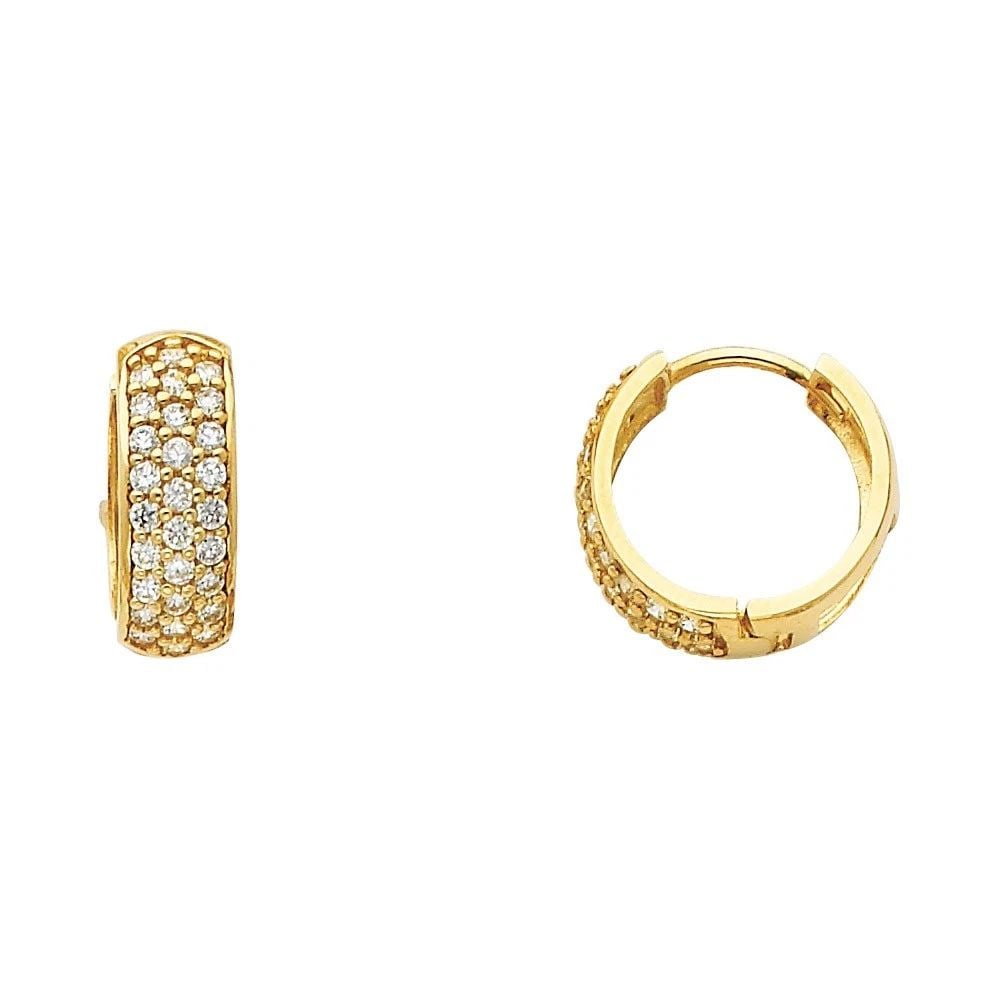 NEW 14K YELLOW GOLD HUGGIES EARRINGS: NEW 14K YELLOW GOLD DOUBLE HUGGIES EARRINGS (ER269) DOUBLE HUGGIES EARRINGS (ER269) NEW 14K YELLOW GOLD HEIGHT - 15 mm WIDTH - 15 mm Apx WEIGHT - 2.2 g