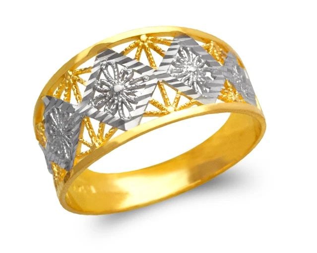 NEW 14K TWO TONE GOLD LADIES FILIGREE RING (1 of 2)
