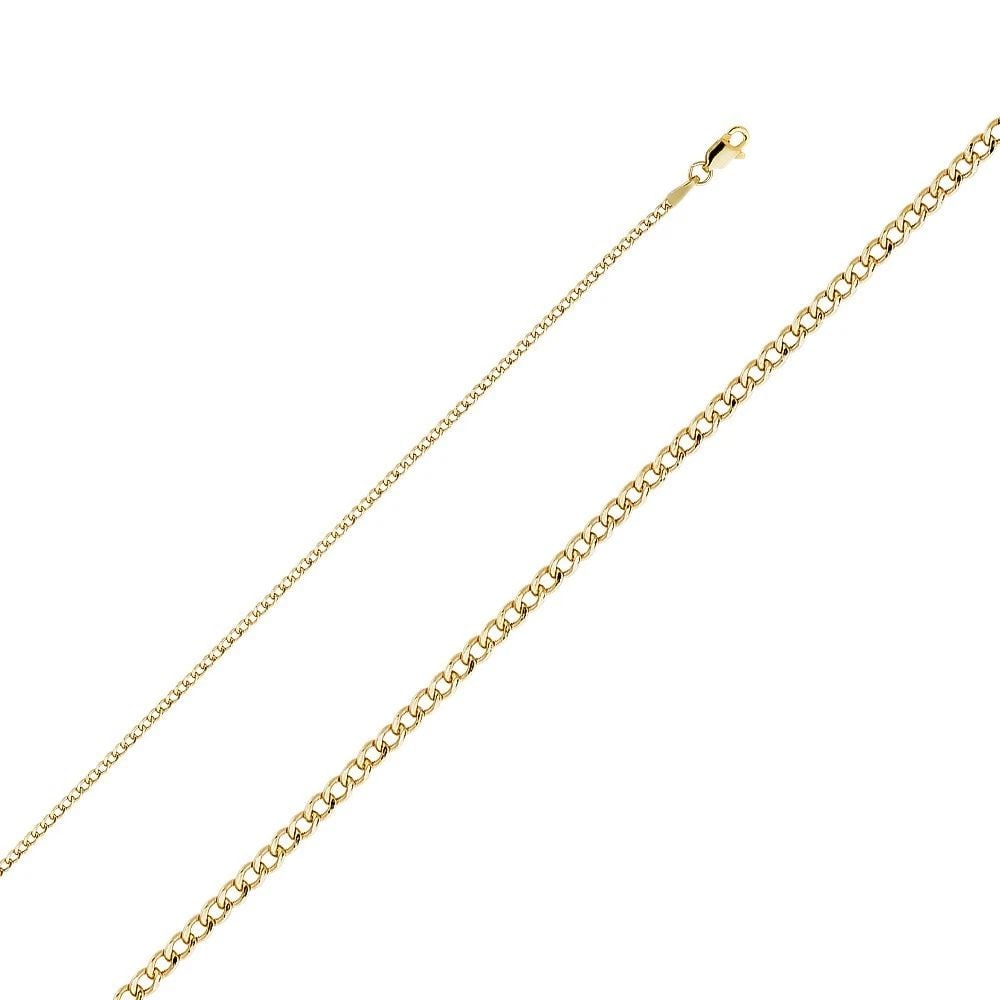 NEW 14K YELLOW GOLD 050(2MM) HOLLOW CURB CHAIN (1 of 2)
