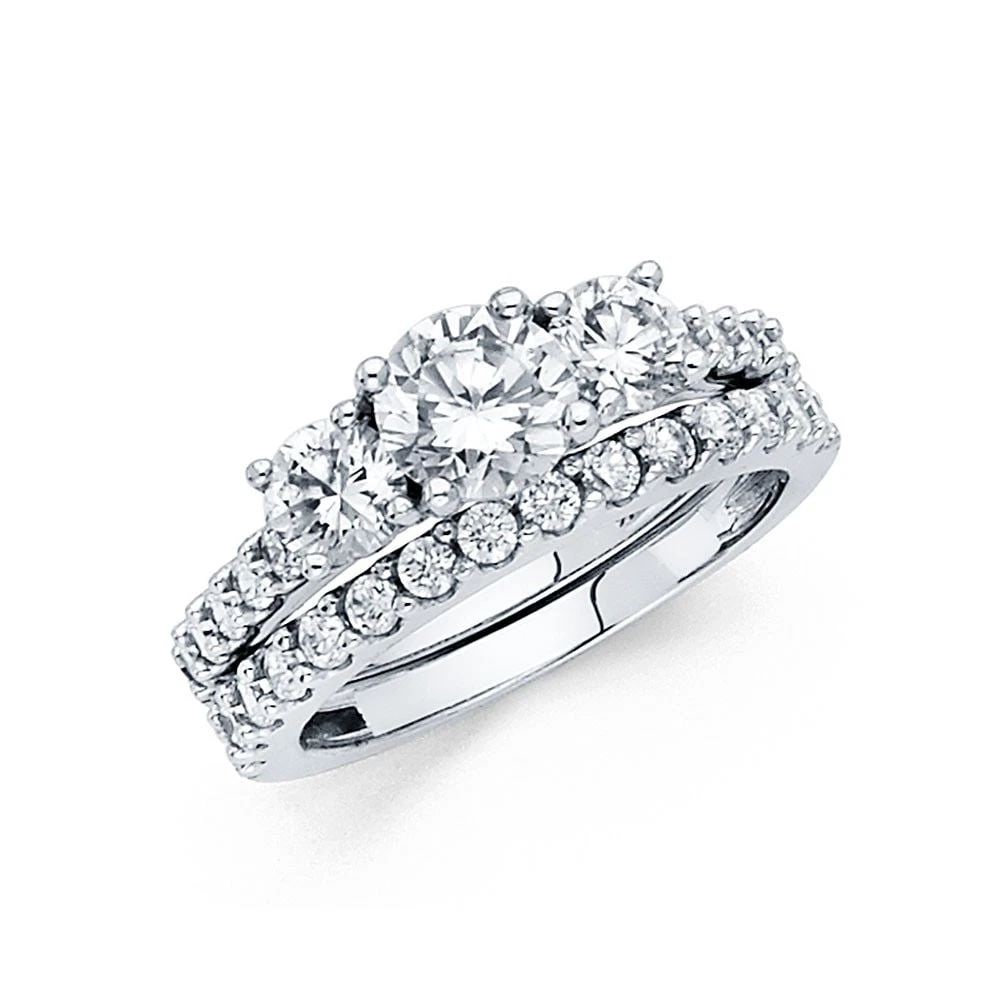 NEW 14K WHITE GOLD RING -SIZE 7 (1 of 2)
