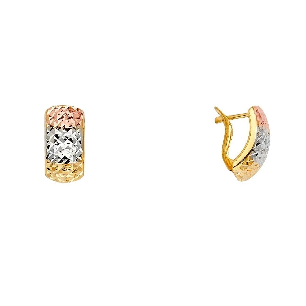 NEW 14K HALF HUGGIES EARRINGS (1 of 2)