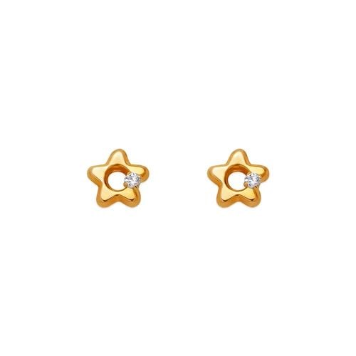 NEW 14K YELLOW GOLD 5MM WHITE STAR STUD EARRINGS: NEW 14K YELLOW GOLD 5MM WHITE STAR STUD EARRINGS 5MM WHITE STAR STUD EARRINGS NEW 14K YELLOW GOLD Width: Approx. 5.5mm AVERAGE Apx WEIGHT: 2g